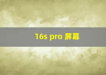 16s pro 屏幕